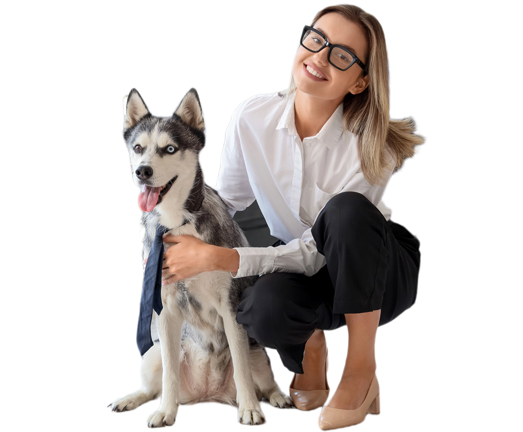 Owner with dog